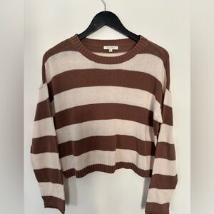 Z Supply Brown and Cream Striped Sweater
